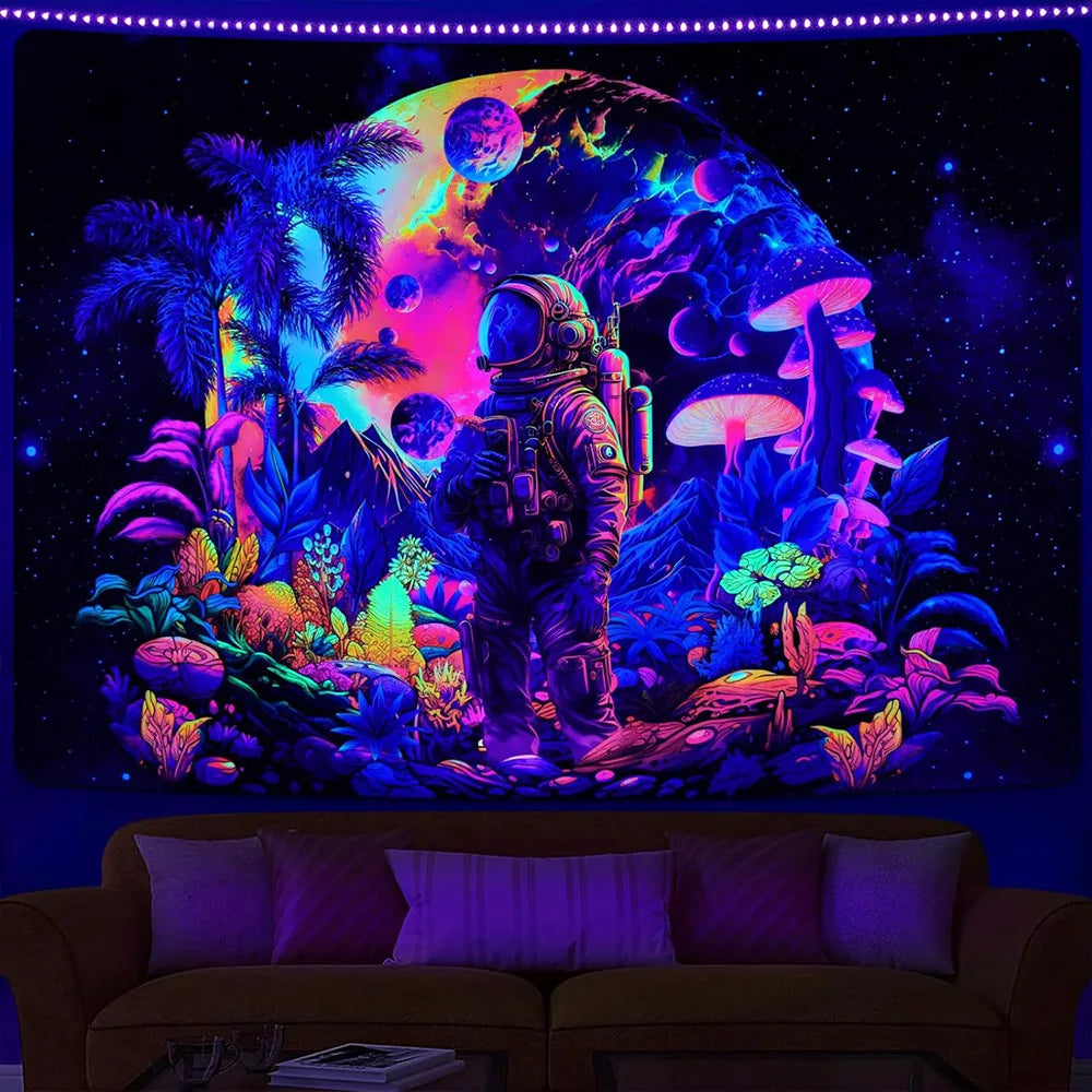 UV Reactive Black Light Alien Tapestry Collection