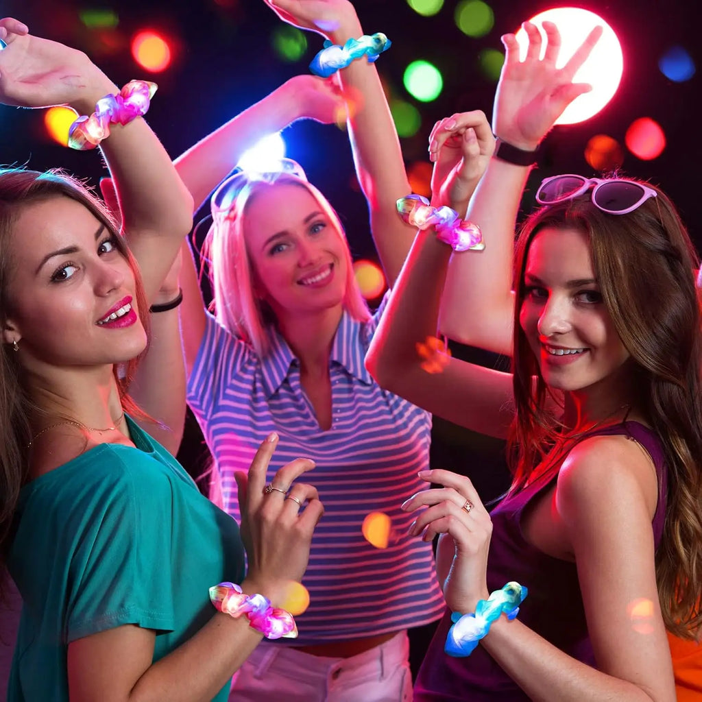 12-48Pcs Light Up Scrunchies LED Glow Hair Accessories.  Deal $2 a piece!  Long battery life.  Priced for re-sale!