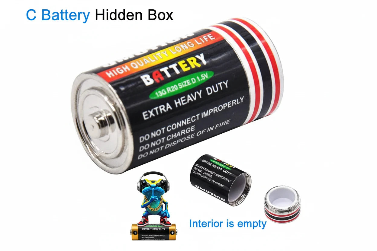 Empty Dry Cell ⁣⁣⁣⁣Battery Travel Diversion Stash Safe
