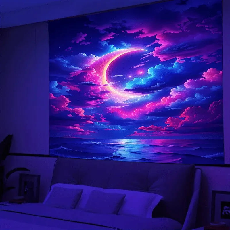 HD Ultraviolet psychedelic fantasy tree luminous tapestry Collection