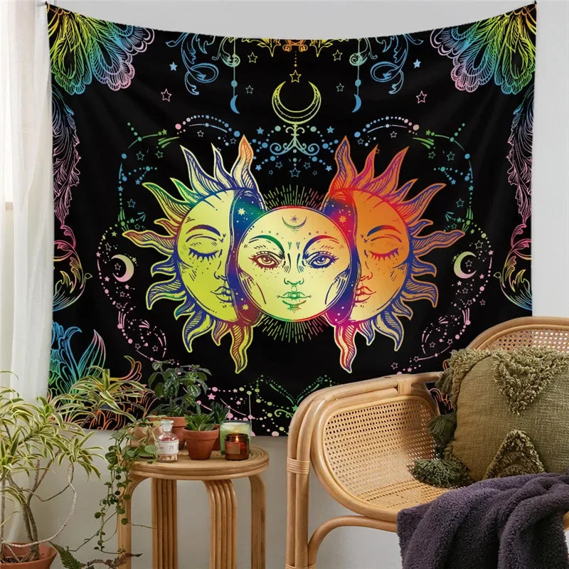 Psychedelic Trippy Sublime Sun Tapestry and many other Solar themed choices.