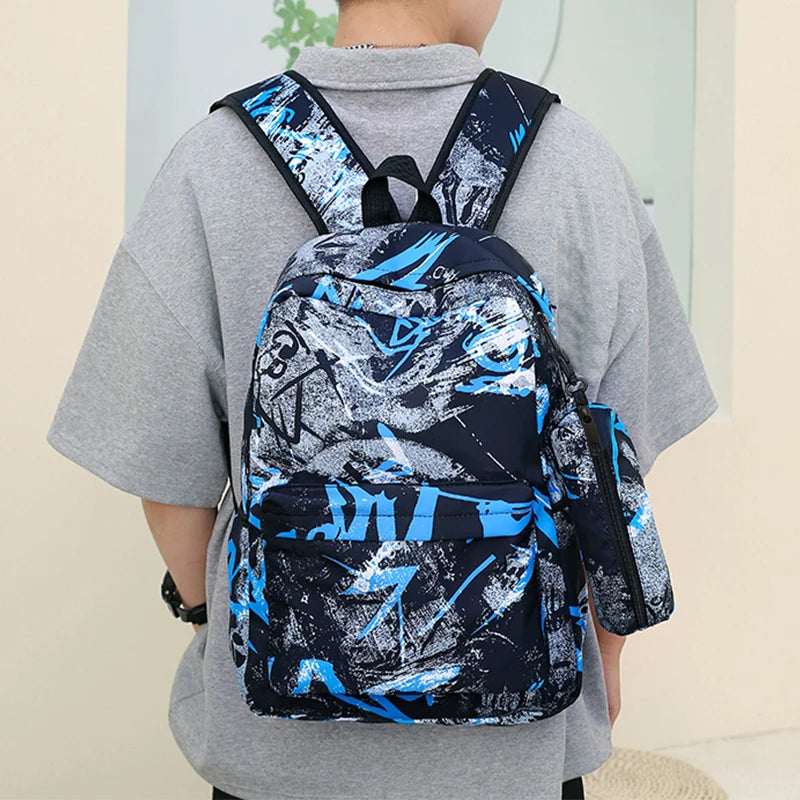 Graffiti Backpack - large-capacity