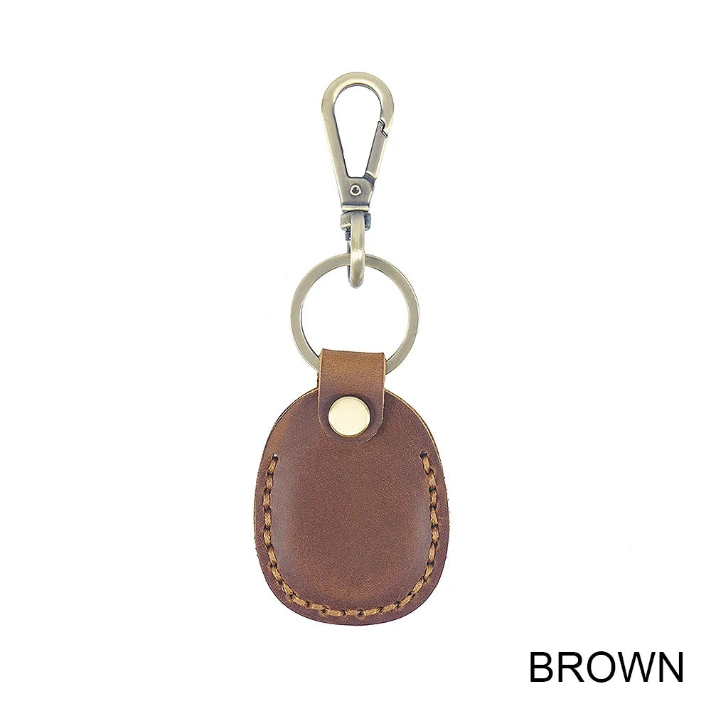 Handmade Genuine Leather Airtag Holder for Keys / Keychain.
