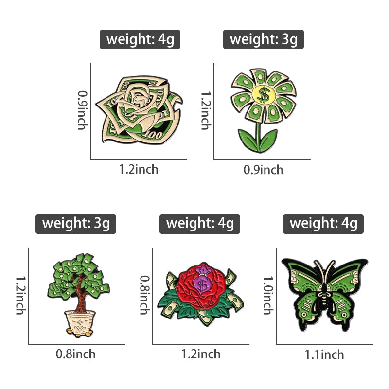 Ca$h Money Enamel Festival Pin Collection.  20 Unique Designs to choose from.