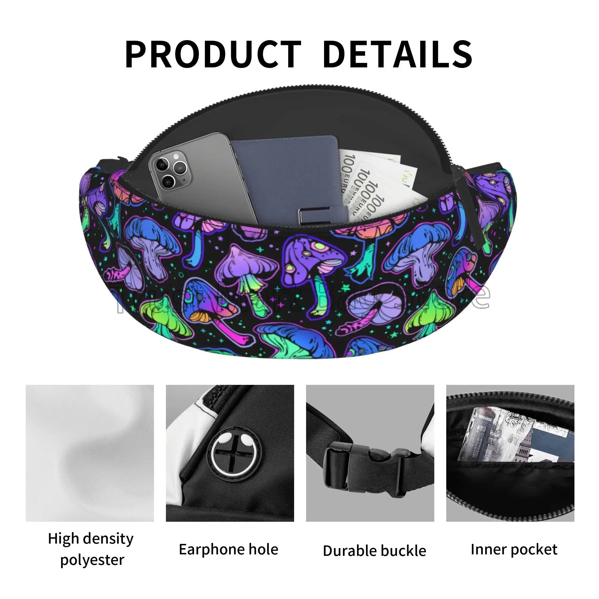 Psychedelic Mushroom Fanny Packs.
