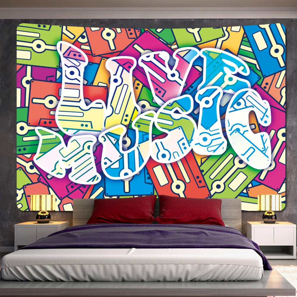 Beautiful HD Graffiti (Pop Art) Psychedelic Street Art Tapestry Collection.  Various Choices. Ultra Large - Full Wall Options Available.