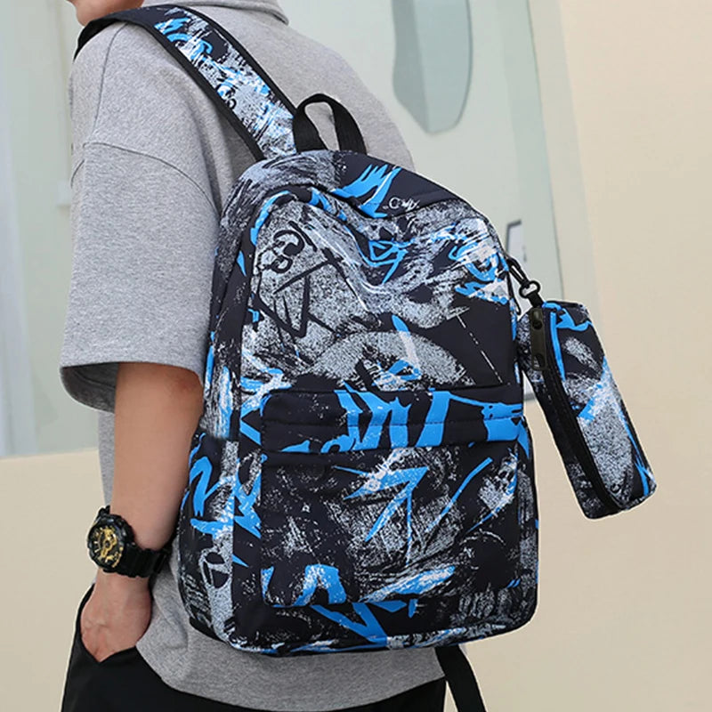 Graffiti Backpack - large-capacity