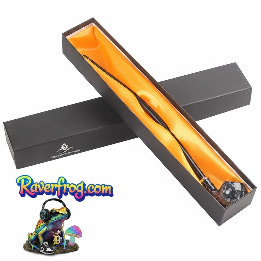 Expertly Crafted Wooden Long Elegant Pipe with Filter. 16 inches. Burn Anything! Comes with. 3 in 1 Pipe Tool!