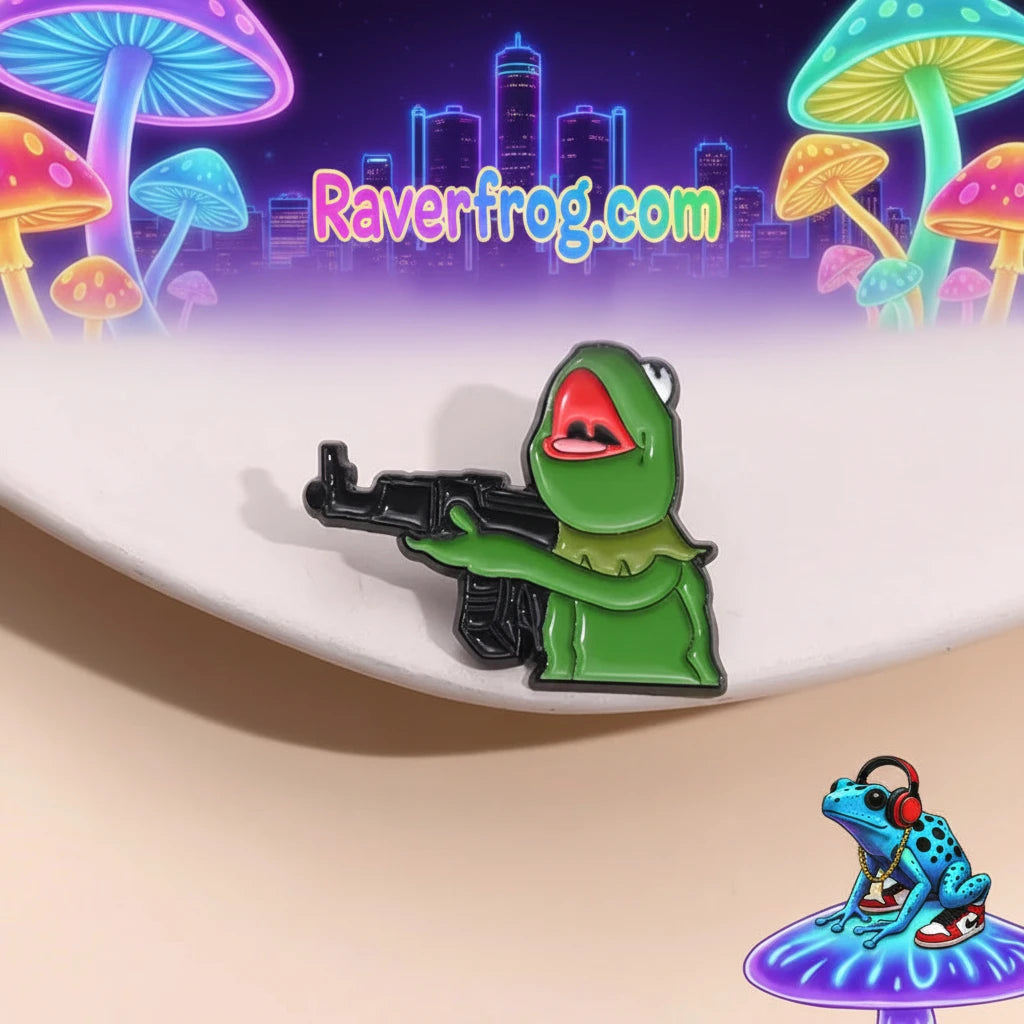 R.F. Frog And A Gun “AK Kermit” Enamel Festival Pin