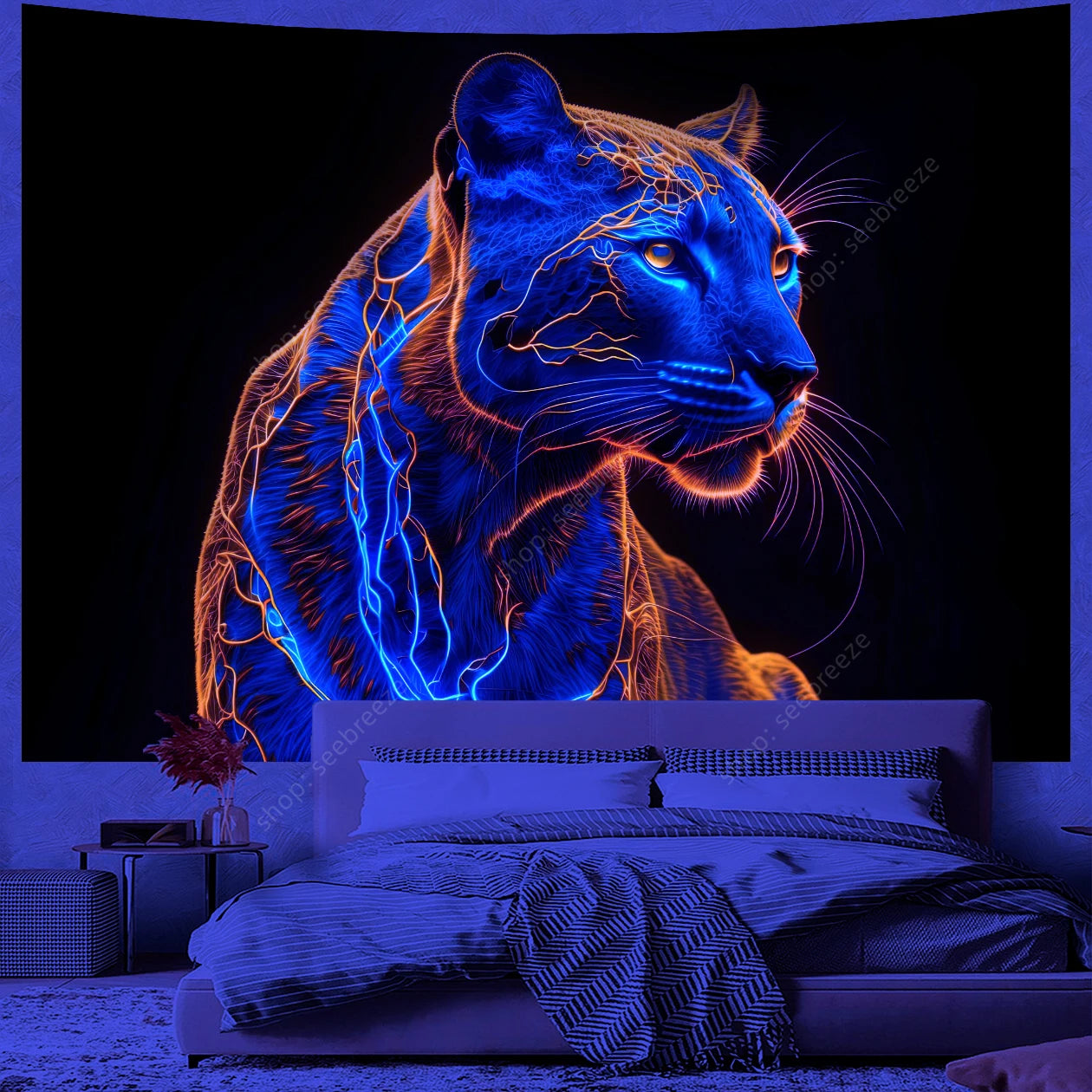HD UV Psychedelic Animal Tapestry Collection