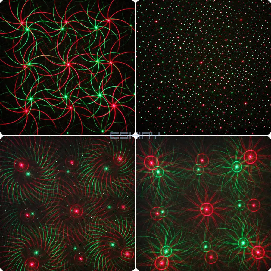 DJ - Stars Red Green Laser 4IN1 Patterns DJ Party Light Projector