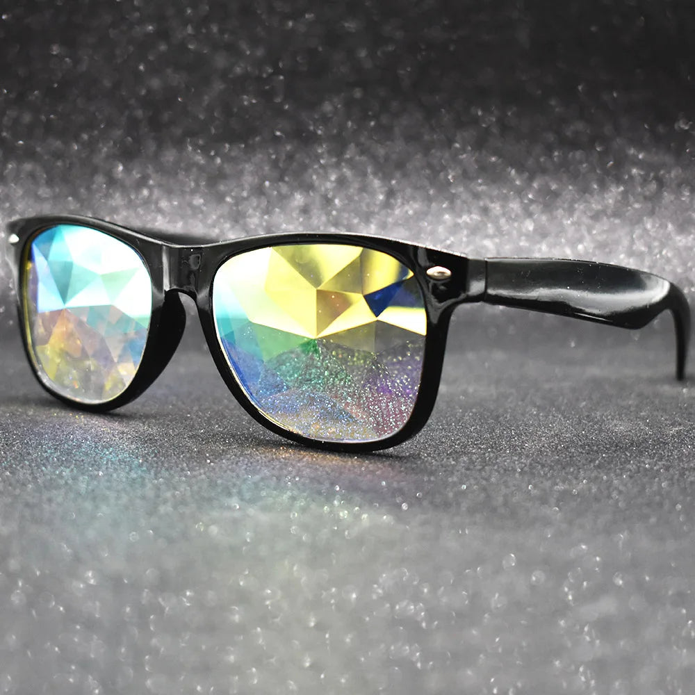 Unisex Psychedelic Polycarbonate Prism Mirror Discofrog Sunglasses.