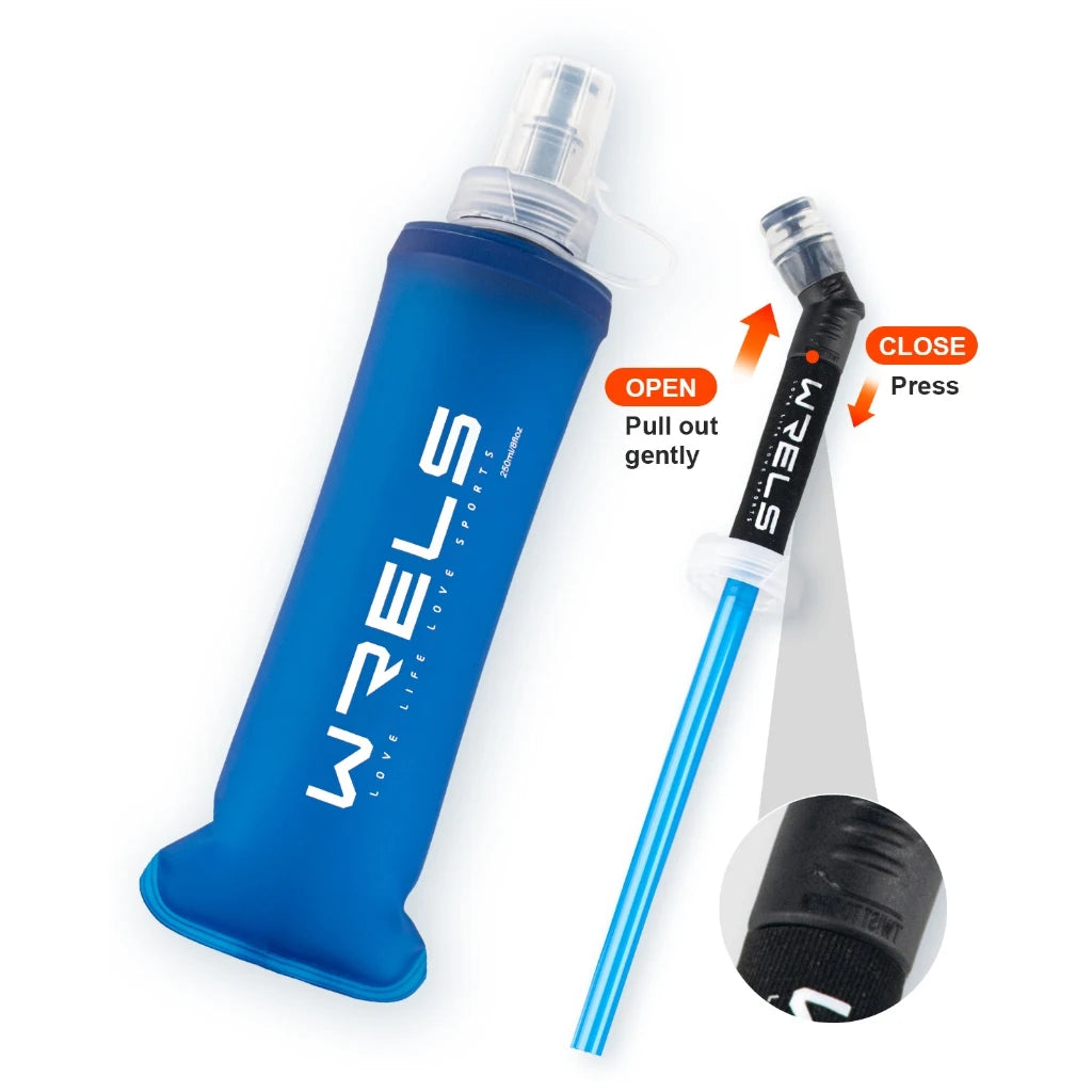 Pocket Pint. Raverfrog / WRELS Festival Folding Water Bottle (TPU BPA-Free Collapsible Soft Flask)Variety of Sizes.