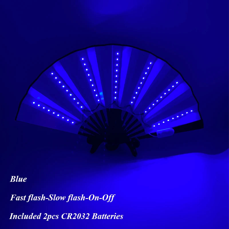 Rechargeable LED Rave Fan.  Color Modes.  Long Battery Life.
