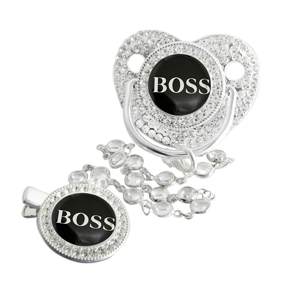 Boss Bling Papa Pacifier.  Boss Binky.  Food Grade Silicone.