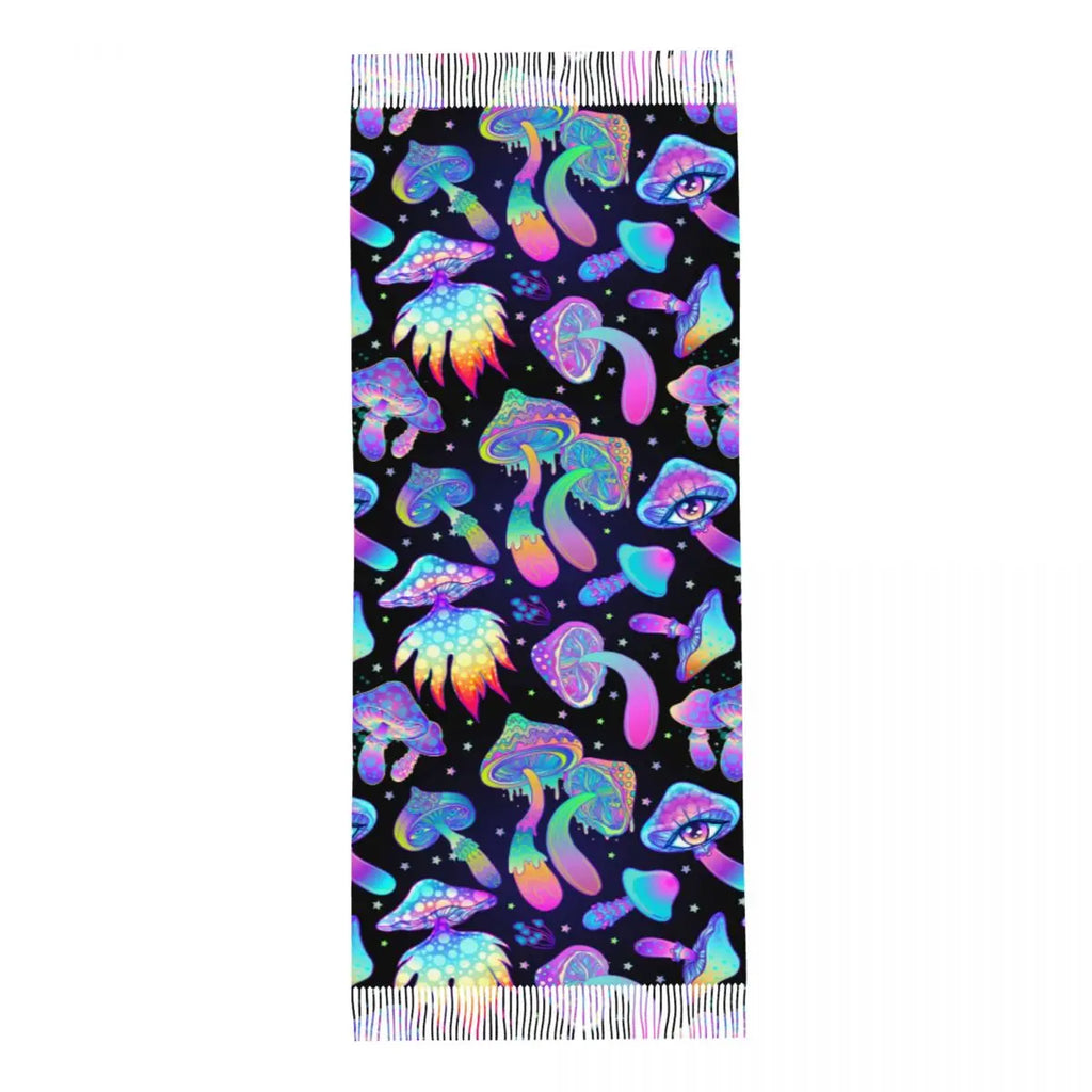 Trippy Mushroom Psychedelic Shawl.  5.7 FT Size.