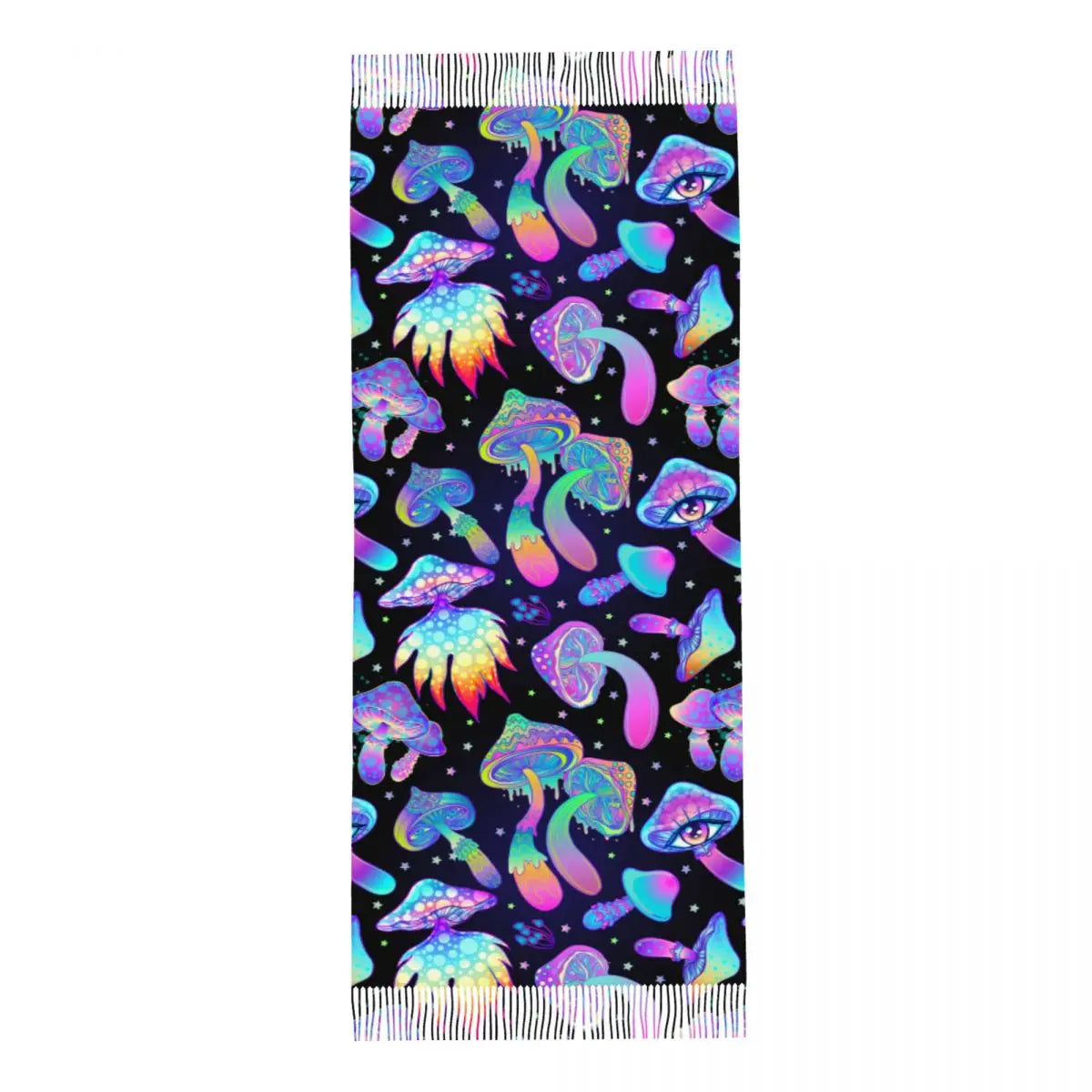 Trippy Mushroom Psychedelic Shawl.  5.7 FT Size.