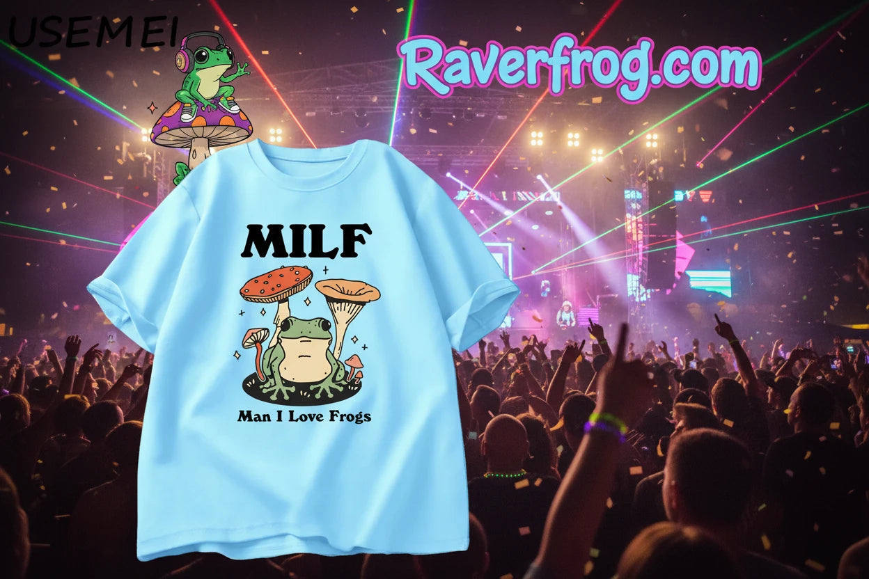 Raverfrog M.I.L.F. (Man I Love Frogs) T-Shirts.