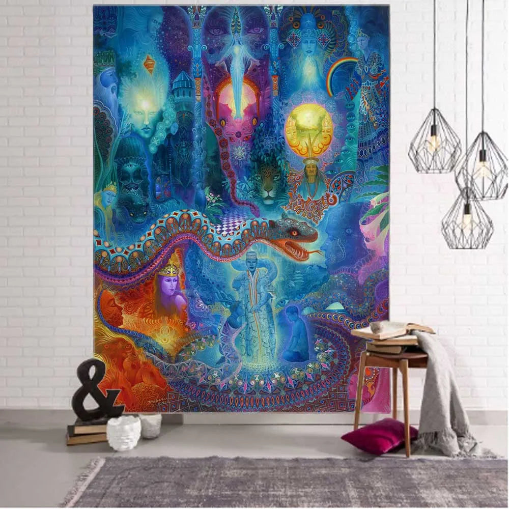 Animalistic DMT Dreams Tapestry Collection.    Variety of design choices.  Great Quality.