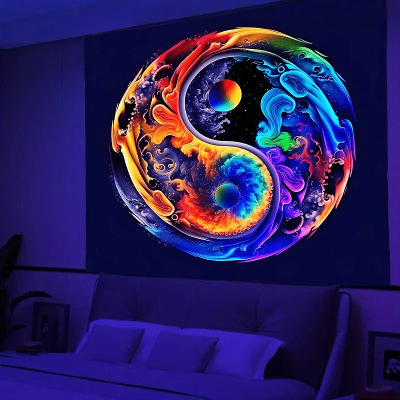 HD Ultraviolet psychedelic fantasy tree luminous tapestry Collection