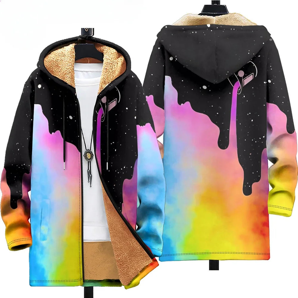 🐸 High Quality Festival Style Graphic Cardigans / Jacket.  Unique Street Style + Great Quality Fleece Lined Warmth.