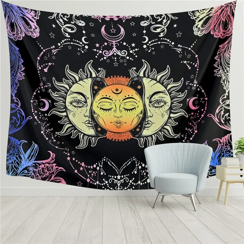 Psychedelic Trippy Sublime Sun Tapestry and many other Solar themed choices.
