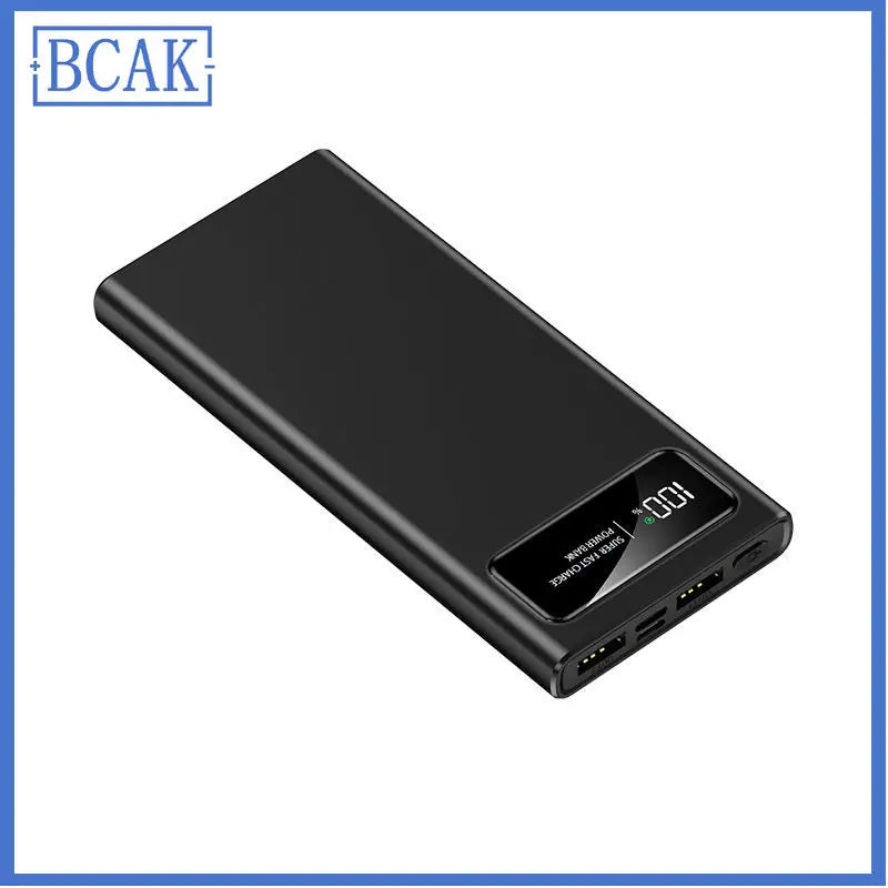 Power bank 10000 mAh or 20000 mAh large capacity two-way PD Super Fast charging.  Rapid Charge, with LED % Display.  When speed matters.
