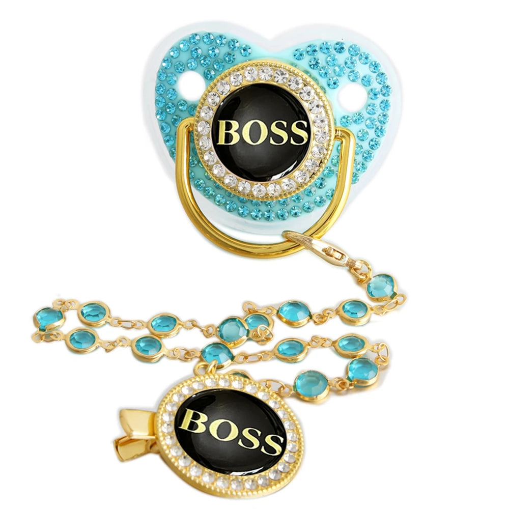 Boss Bling Papa Pacifier.  Boss Binky.  Food Grade Silicone.