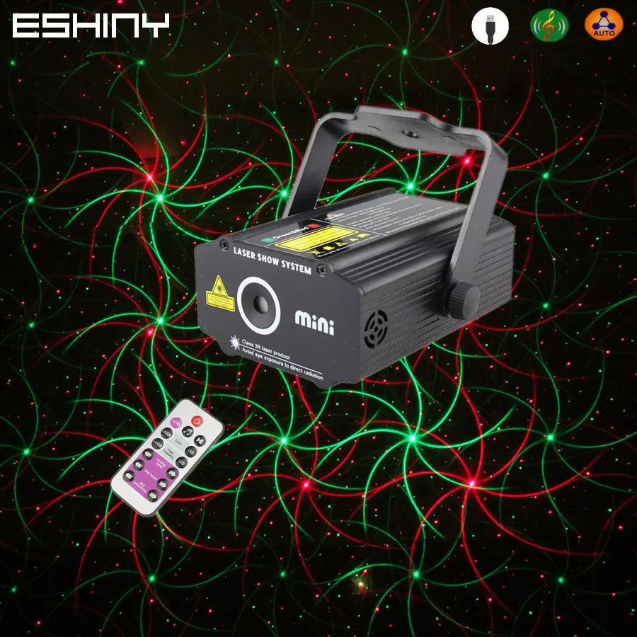DJ - Stars Red Green Laser 4IN1 Patterns DJ Party Light Projector