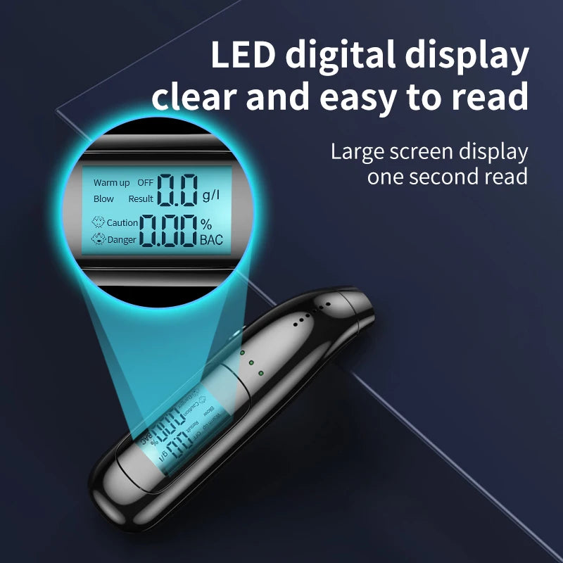 Rechargeable Professional Alcohol Detector with LCD Display