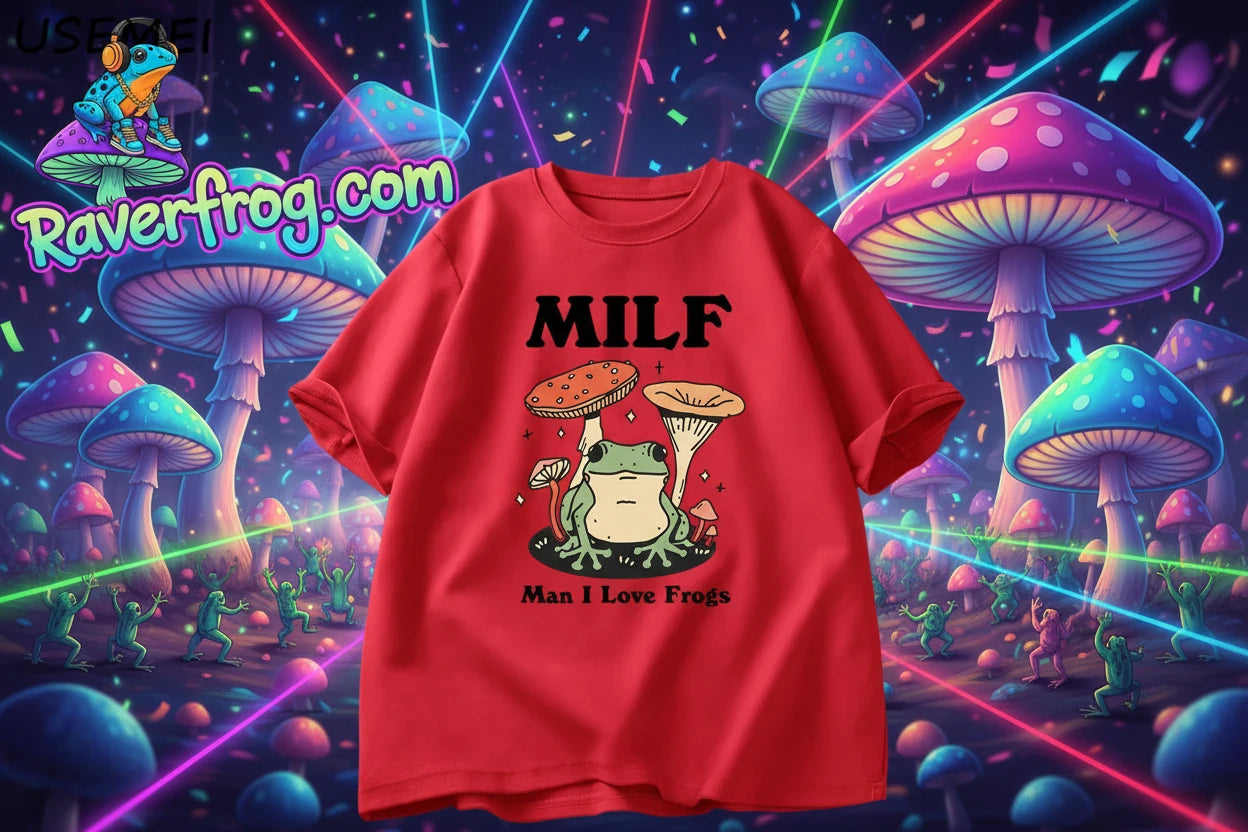Raverfrog M.I.L.F. (Man I Love Frogs) T-Shirts.