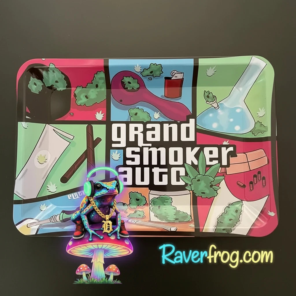 Light-Weight / Durable HD Graphic Metal Rolling Trays.  14 Design Choices.  Medium Sized - (120mm x 180mm)