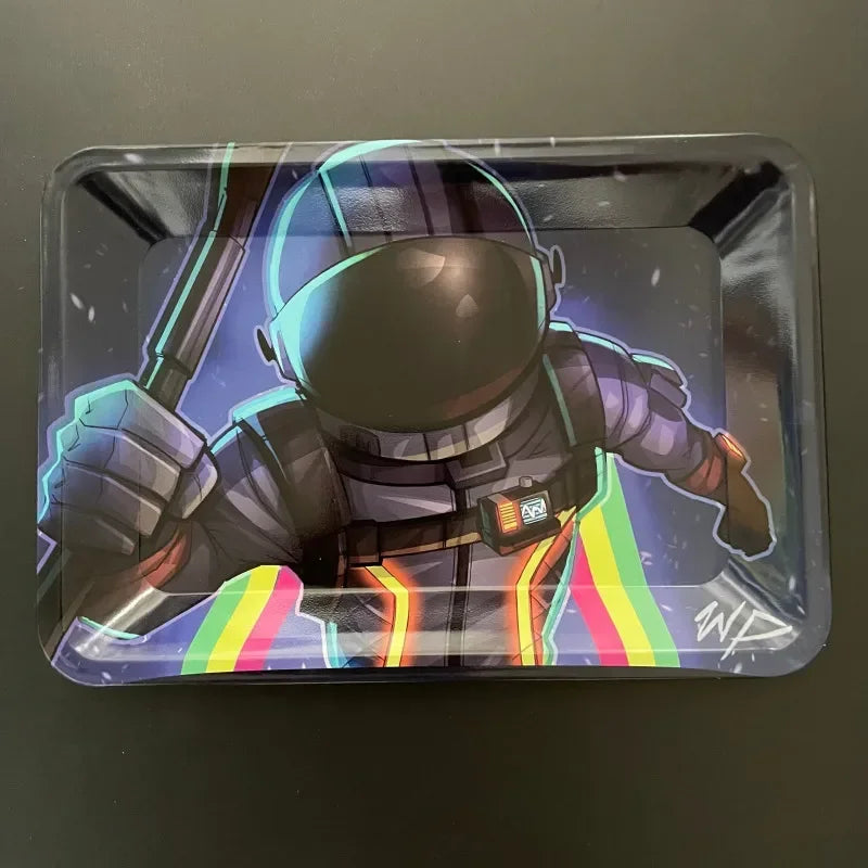 Light-Weight / Durable HD Graphic Metal Rolling Trays.  14 Design Choices.  Medium Sized - (120mm x 180mm)