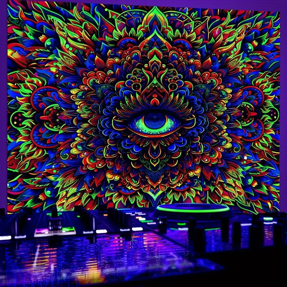 HD Intricate & Vibrant UV Eye of Providence Tapestry.  Very high Quality.