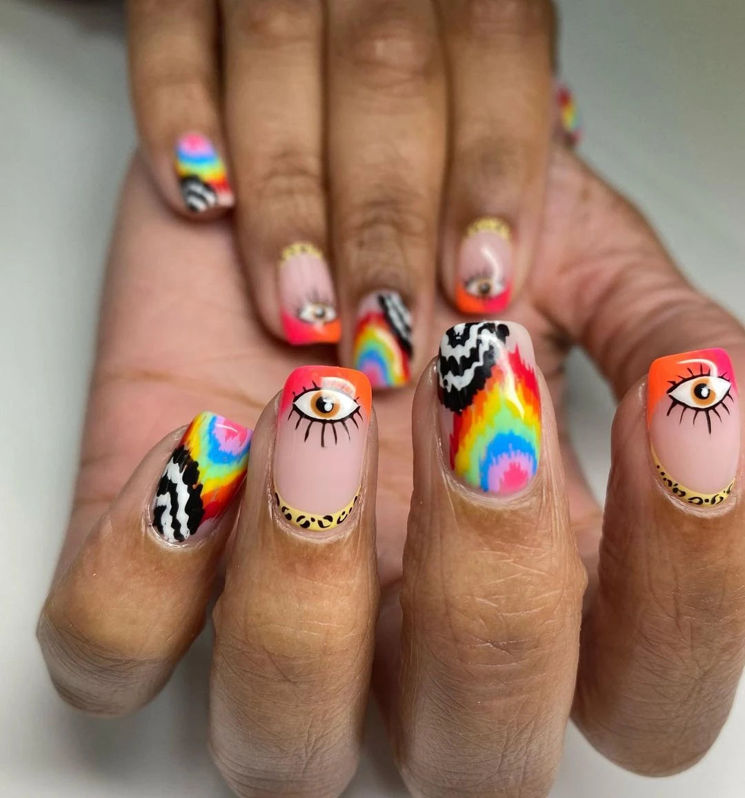 300 Piece Combo of Raver / Festival Themed Nail Decal patterns.  Everything you need in one place.