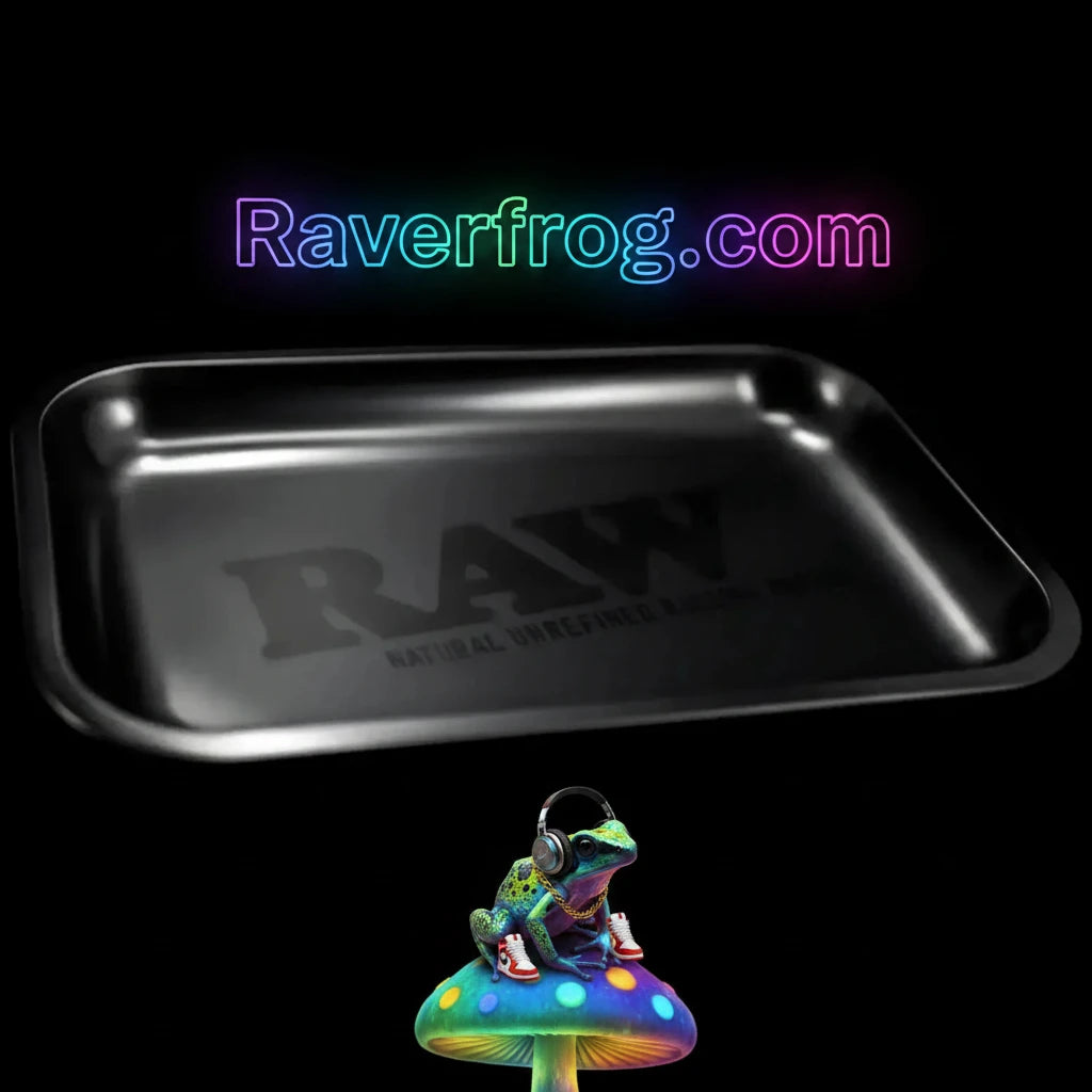 RAW Matte Black-on-Black **Murder'd-Out** Rolling Tray