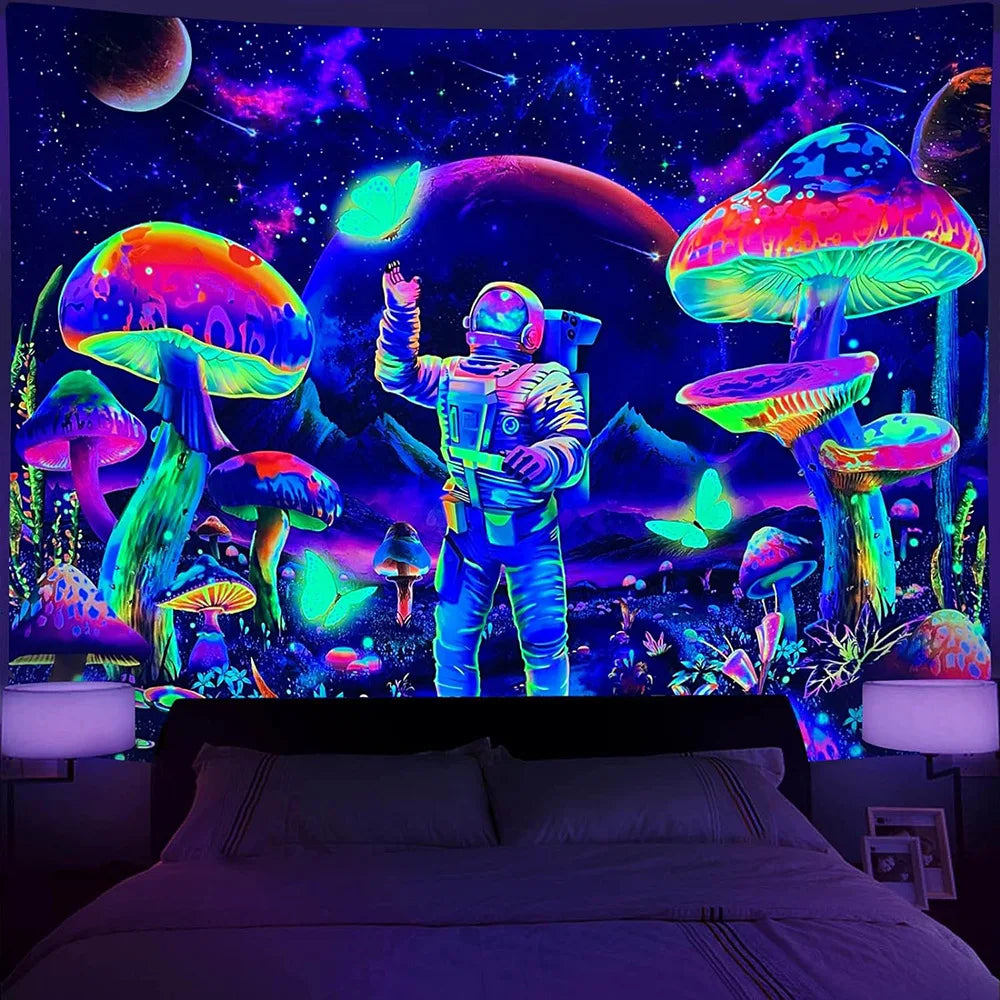 UV Reactive Black Light Alien Tapestry Collection