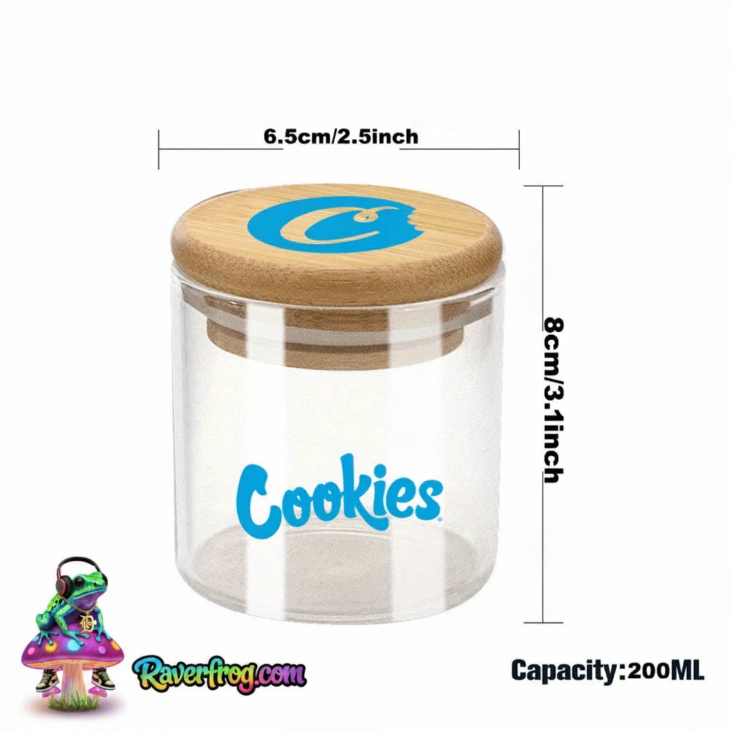 COOKIES BRAND Glass Storage Jars with Airtight Bamboo Lid.  Lock in freshness!
