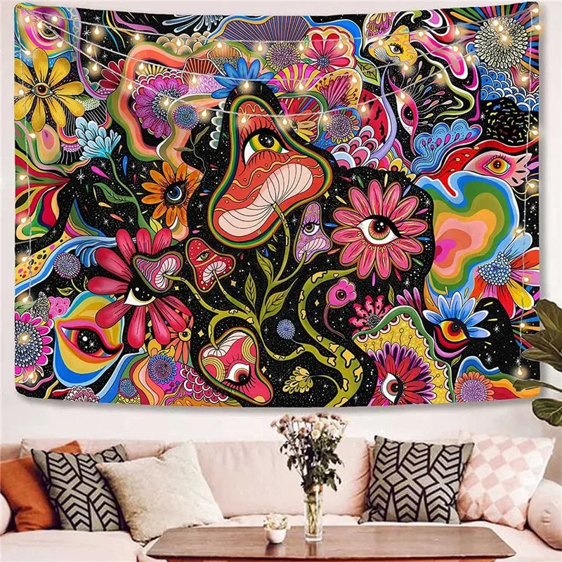 Psychedelic Trippy Sublime Sun Tapestry and many other Solar themed choices.