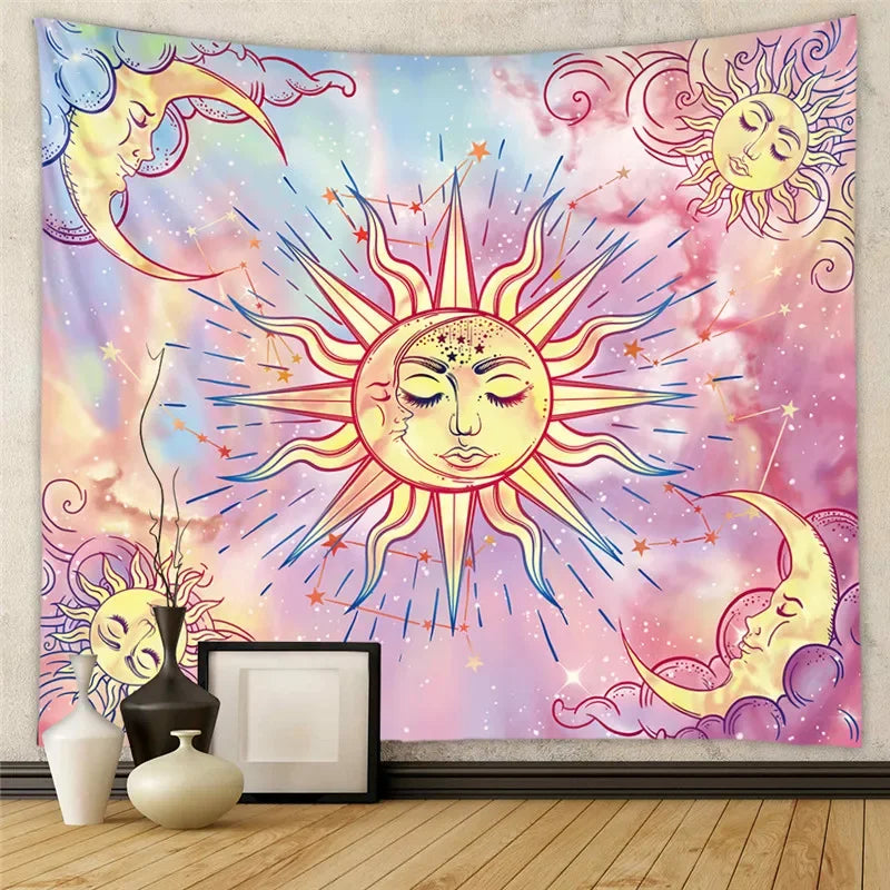 Psychedelic Trippy Sublime Sun Tapestry and many other Solar themed choices.
