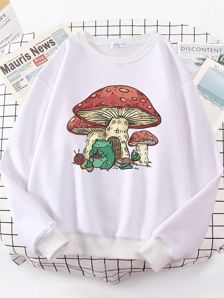 R.F.  Cute Crocheting Frog and a Magical Mushroom House. **Lady Frogs**