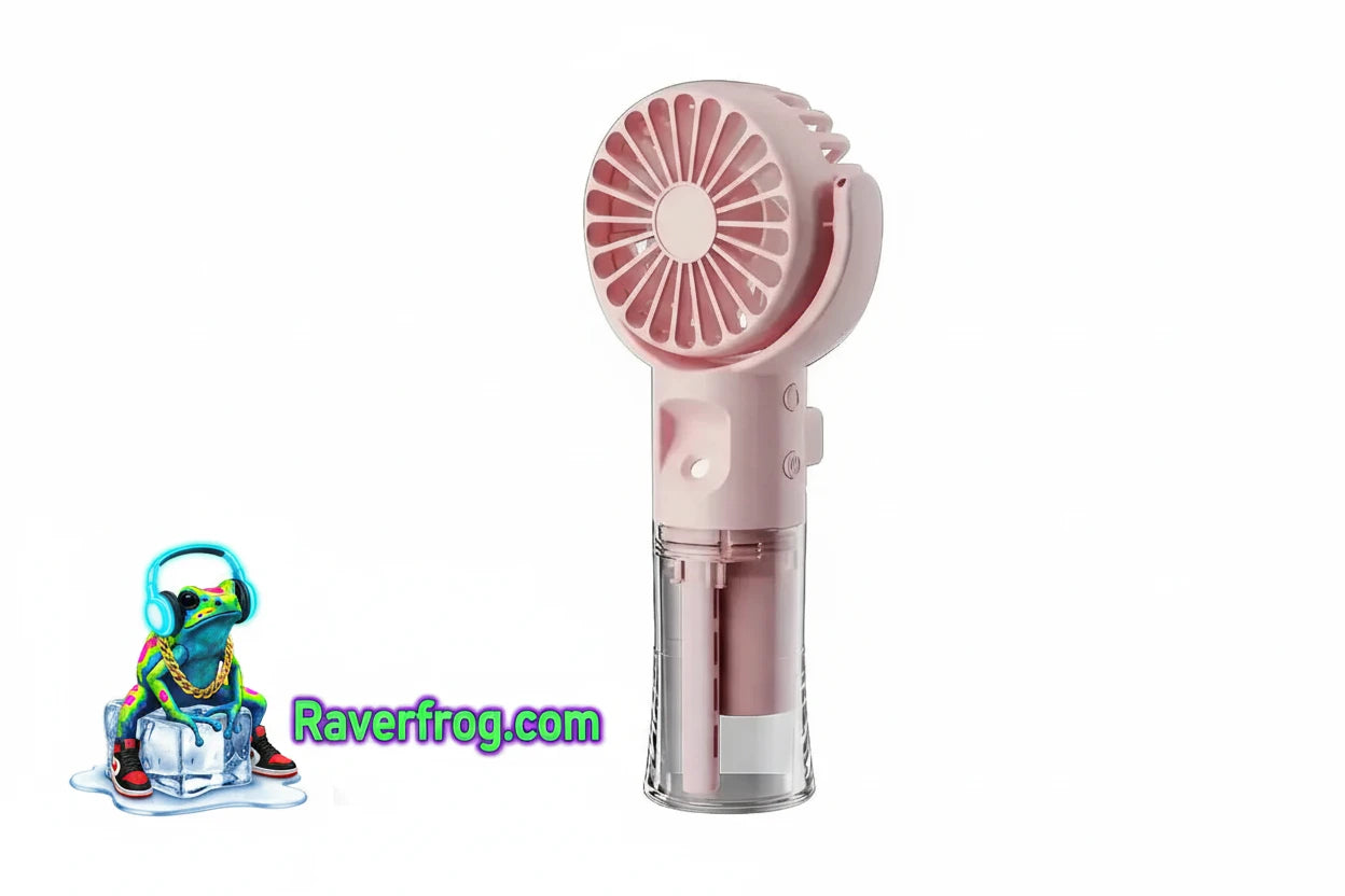 Portable Water Mist Fan Mini Handheld. USB Charging / Recharging. 4 Speeds. Hangs from Neck.  9 hour Battery.