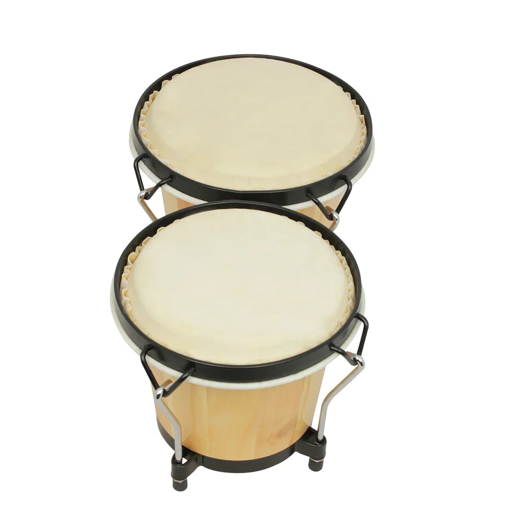 Pro Model.  IRIN 6 Inch Genuine Sheep Skin Bongo Drum Wooden Color Double-Drum Percussion Instrument African Jazz Style.  Amazing Sound!