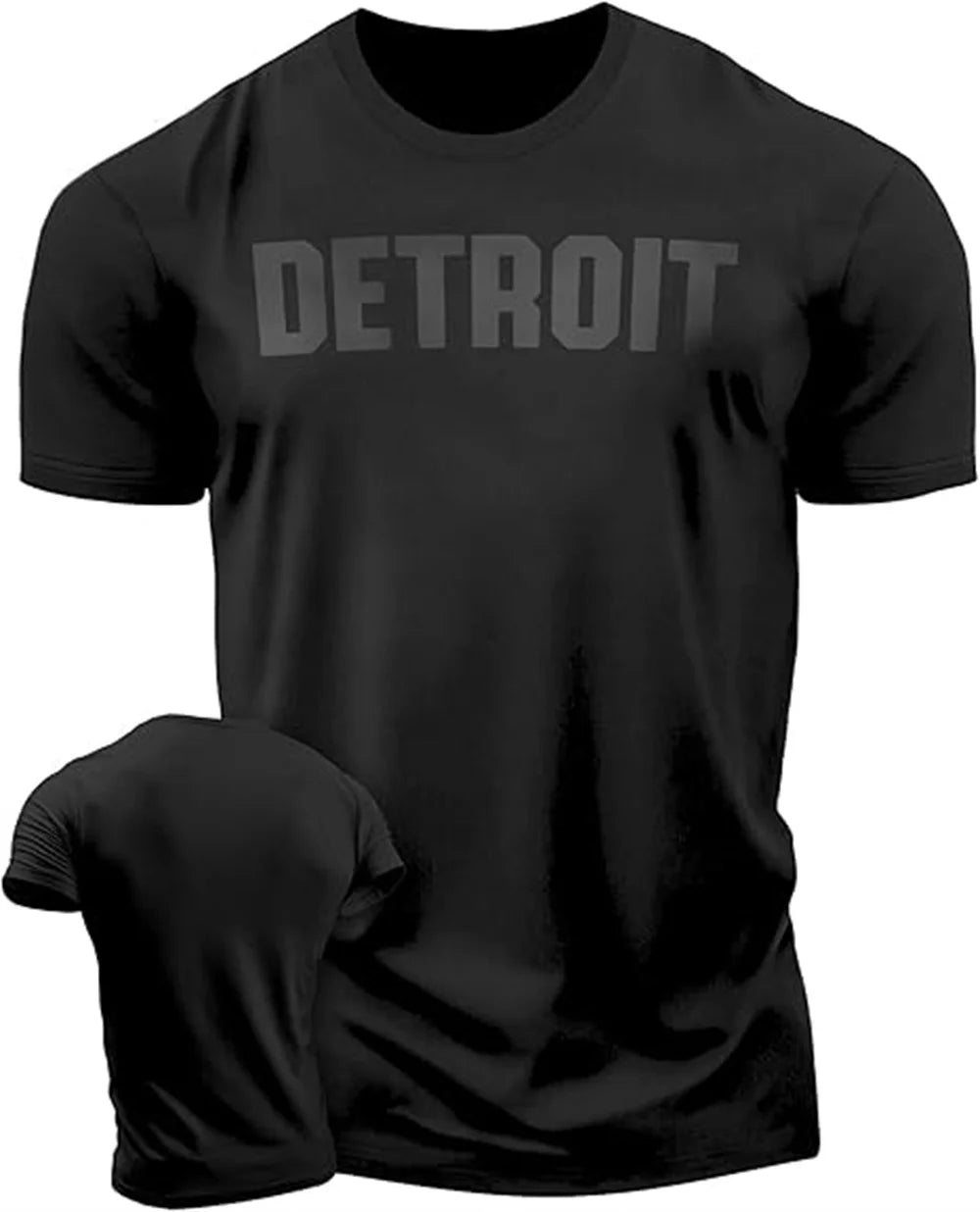 Men's T-shirt Simple Detroit Letter Print.