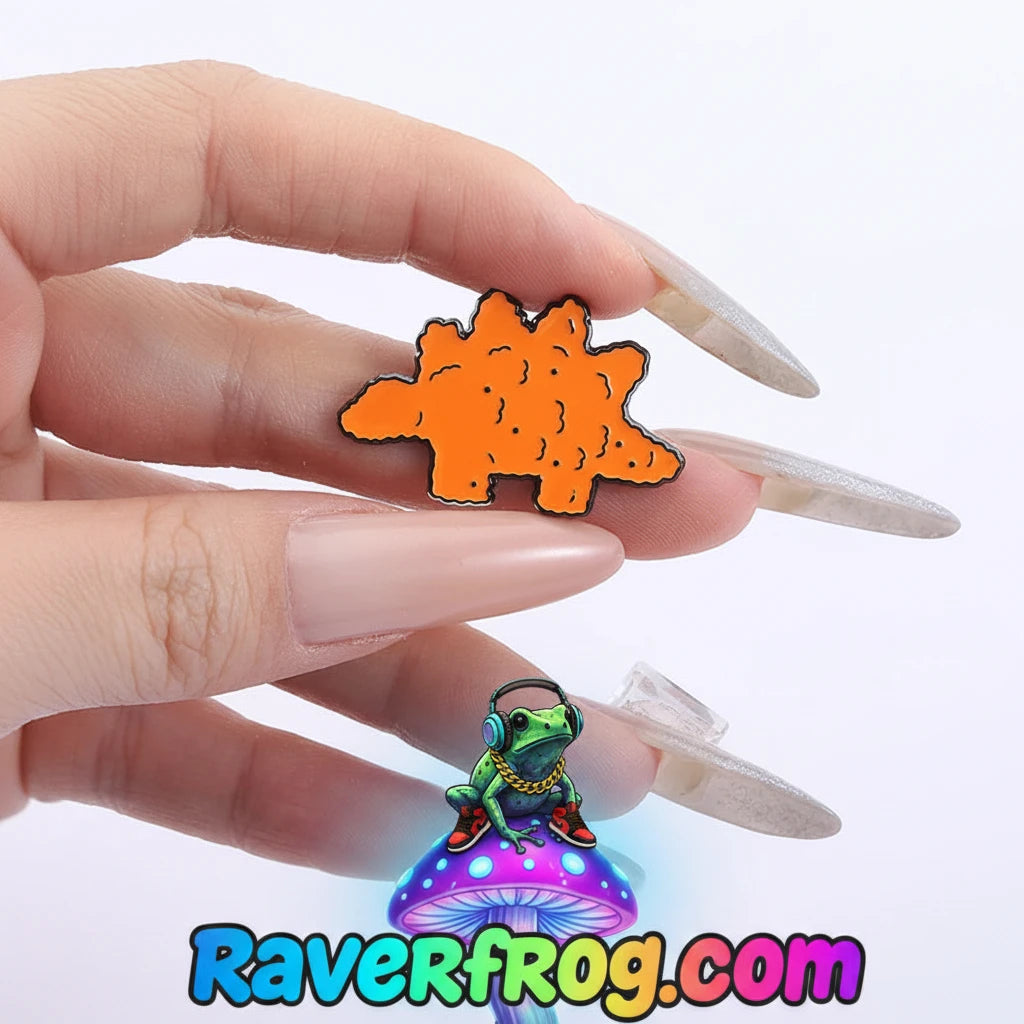 Dinosaur Nuggets / Dipping Sauce Festival Enamel Pins!  Brachiosaurus, Stegosaurus and Ketchup all sold separately - or - sold together as a Righteous Value Meal 🐸