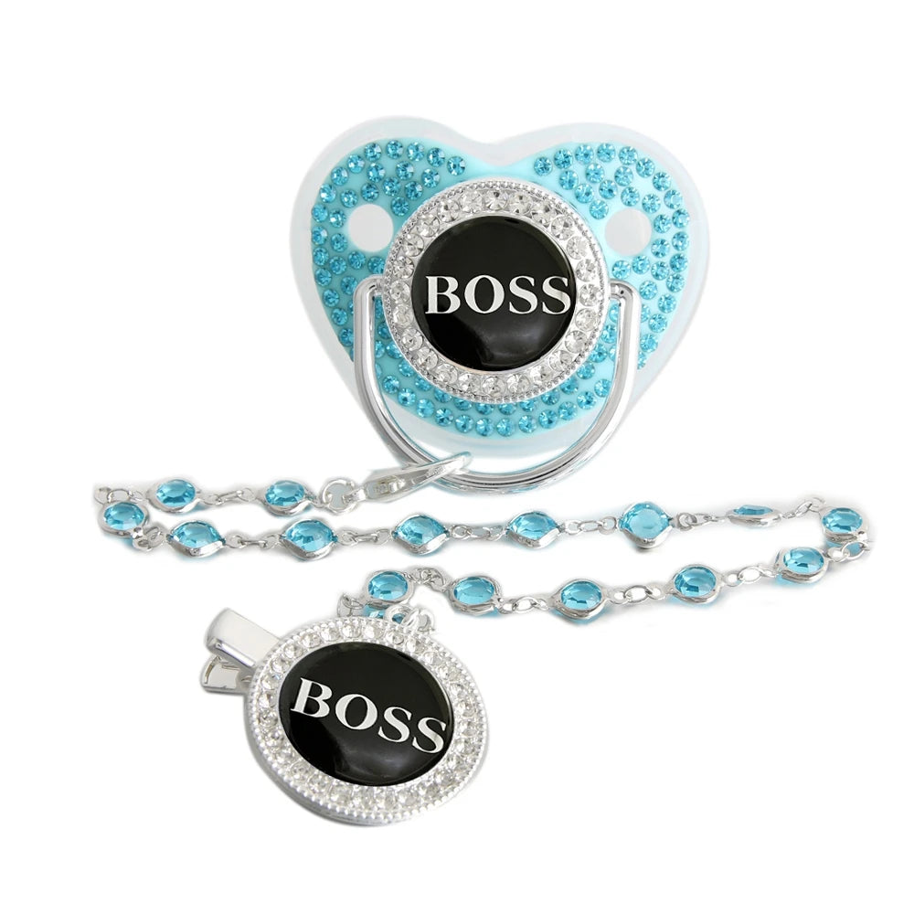 Boss Bling Papa Pacifier.  Boss Binky.  Food Grade Silicone.