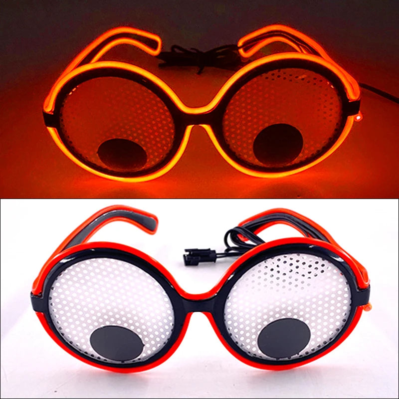1 pcs Holiday Party Glasses Boys Girls Funny Alien Style Frame Eyeglasses Glow Sunglasses Light Up Bar Rave Night