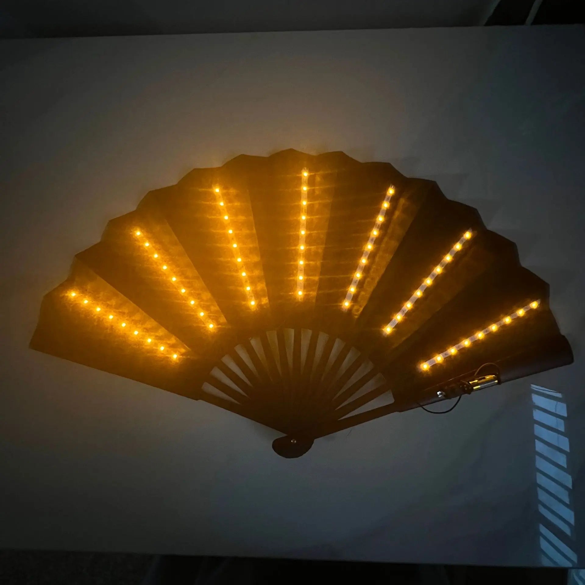 LED Glow Neon Folding Fans. Long Battery Life.
