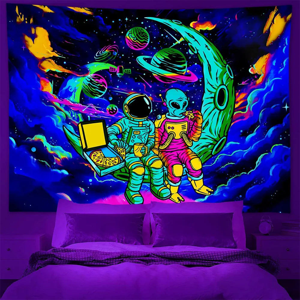 UV Reactive Black Light Alien Tapestry Collection
