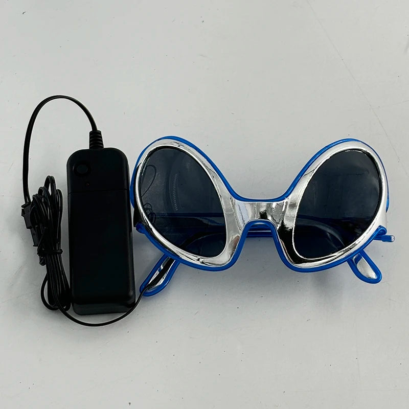 1 pcs Holiday Party Glasses Boys Girls Funny Alien Style Frame Eyeglasses Glow Sunglasses Light Up Bar Rave Night